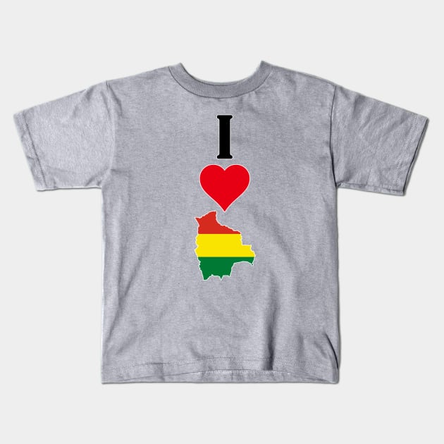 I Love Bolivia Vertical I Heart Country Flag Map Kids T-Shirt by Sports Stars ⭐⭐⭐⭐⭐